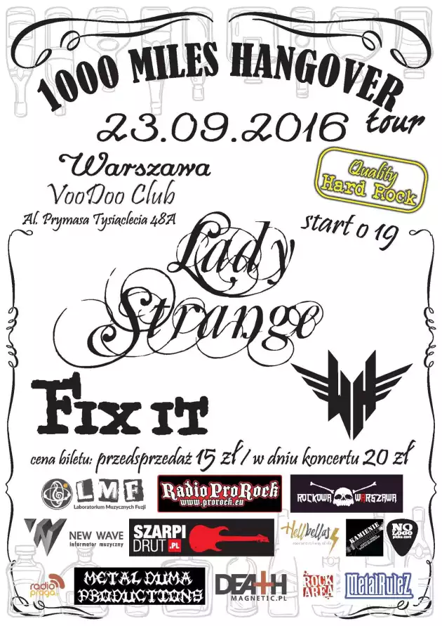 Lady Strange – Release Party, goście: White Highway i Fix It. / 1000 Miles Hangover Tour
