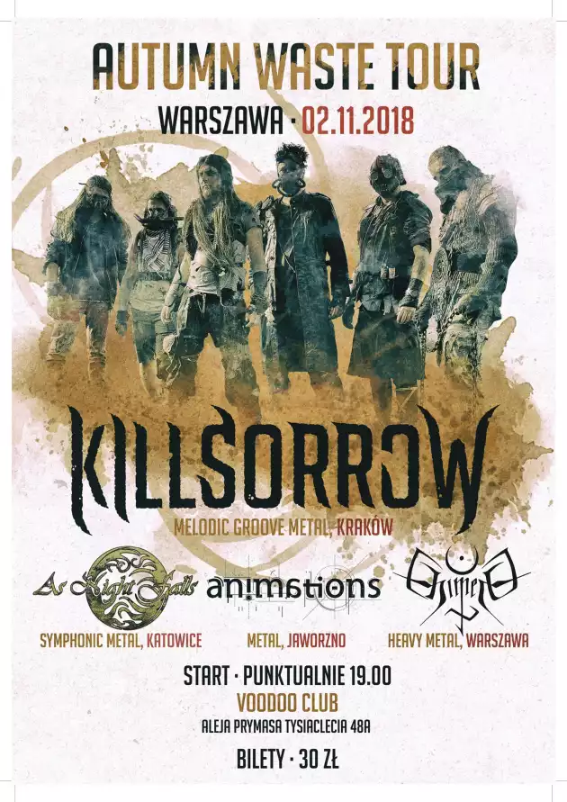 Killsorrow, Animations, As Night Falls, Chimera at VooDoo Club