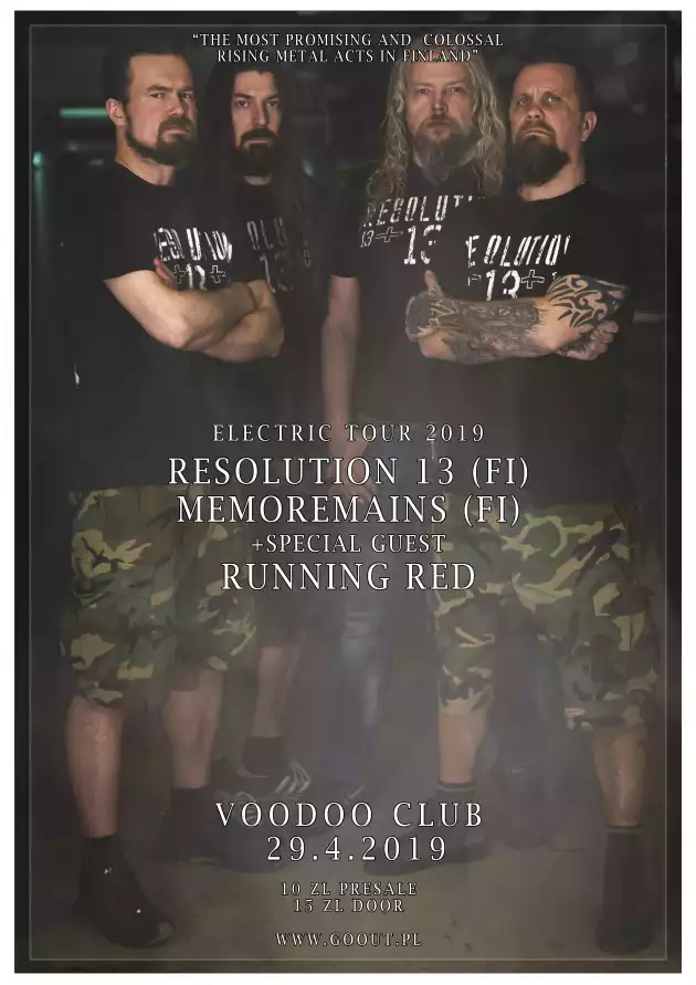 Electric Tour 2019: Resolution 13 [FIN], Memoremains [FIN] x Running Red