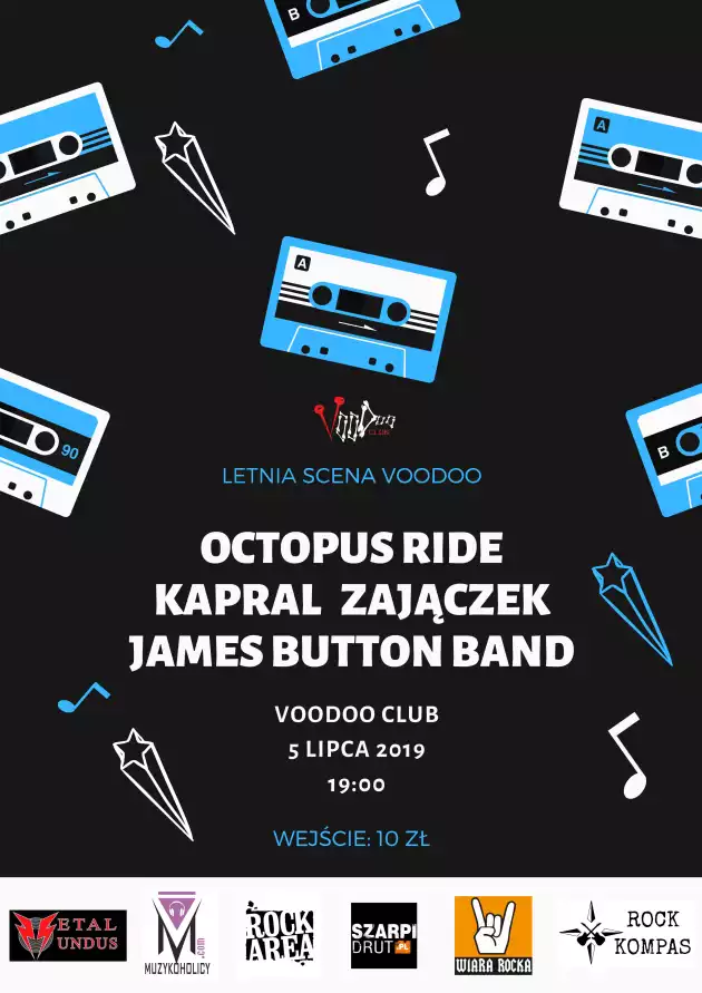 Letnia Scena VooDoo – Octopus Ride x Kapral Zajączek x James Button Band