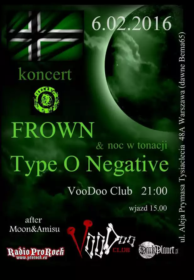 Koncert Frown + Noc w tonacji Type O Negative