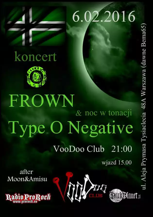 Koncert Frown + Noc w tonacji Type O Negative