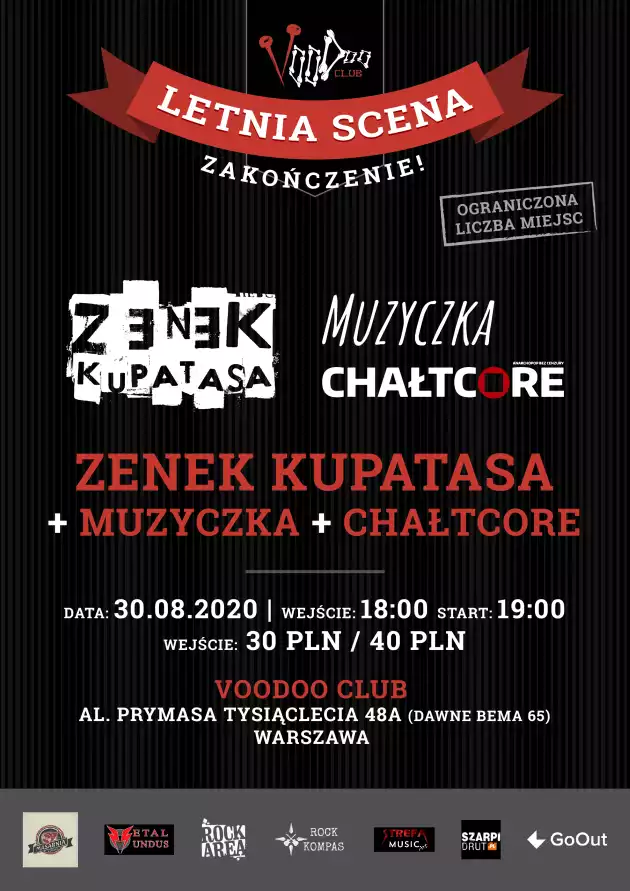 Zenek Kupatasa (+ Muzyczka & Chałtcore) na zakończenie Letniej Sceny VooDoo