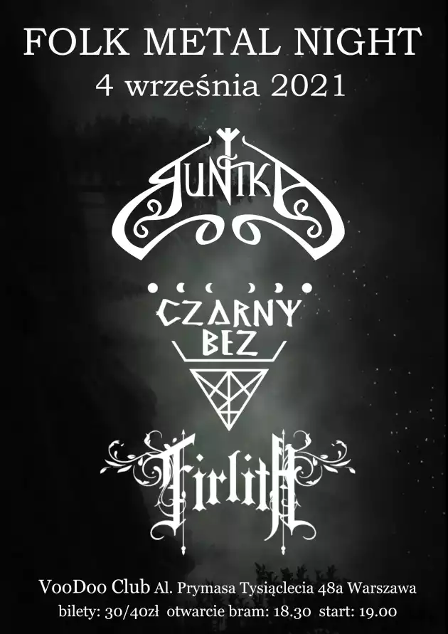Folk Metal Night Warszawa – Firlith, Czarny Bez, Runika / 04.09 /