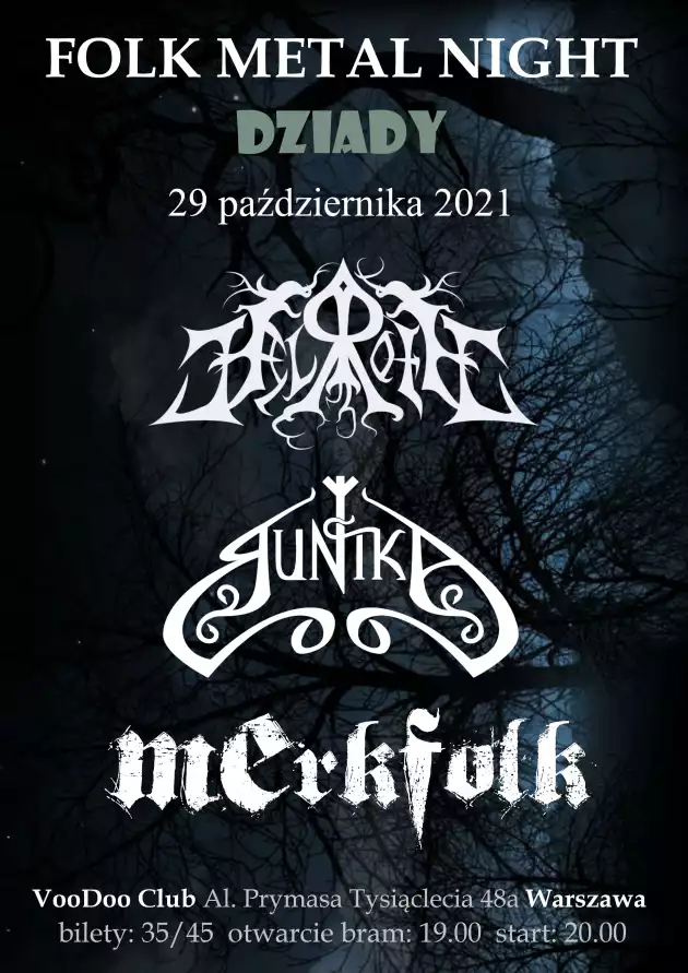 Folk Metal Night Dziady Warszawa – Merkfolk, Runika, Helroth / 29.10 /