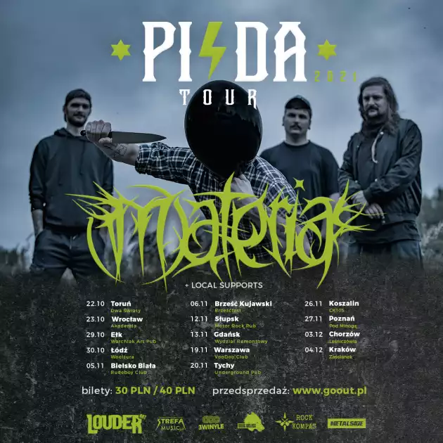 The Materia – PISDA TOUR 2021 + Aterra + Phecda + Sick Part – Warszawa  / 19.11 /