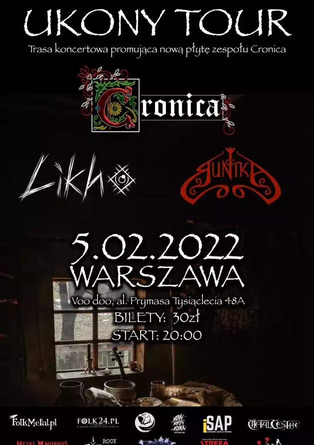 Folk Metal Night Warszawa – Ukony Tour – Cronica x Likho x Runika / 05.02 /