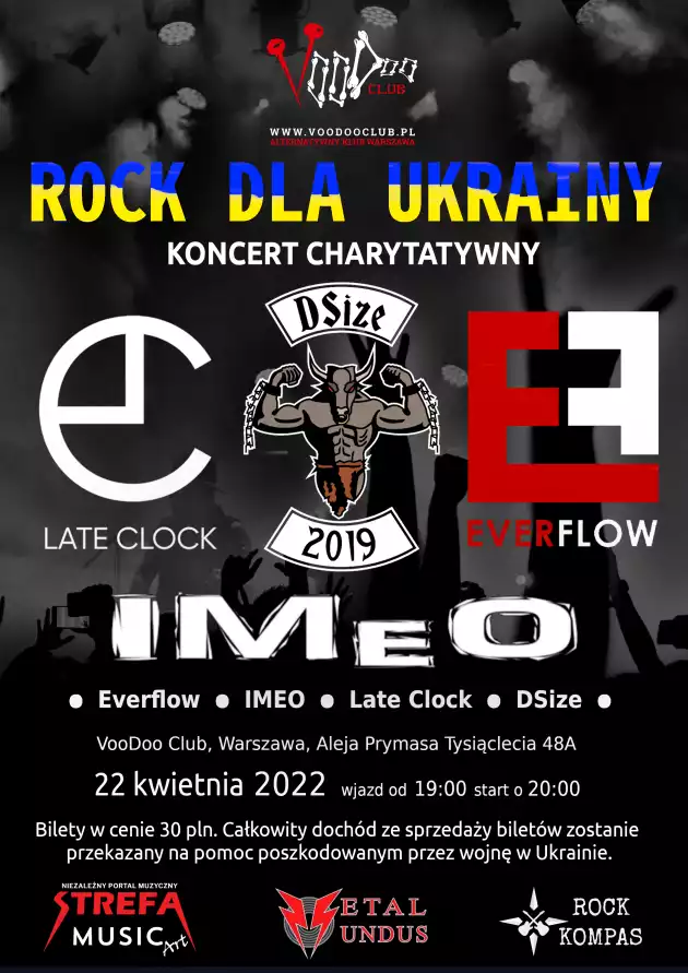Rock Dla Ukrainy – Everflow x IMEO x Late Clock x DSize w VooDoo Club / 22.04 /