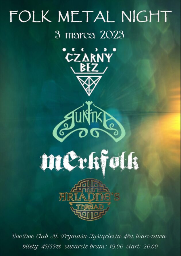 Folk Metal Night I Warszawa I Czarny Bez, Runika, Merkfolk, Nić Ariadny @VooDoo Club