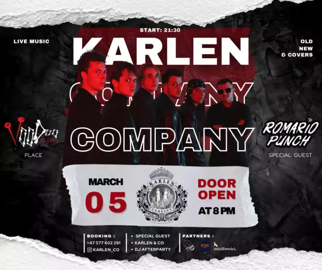 Karlen & Co „The Man” Album Presentation (support Romario Punch / after Matsui DJ