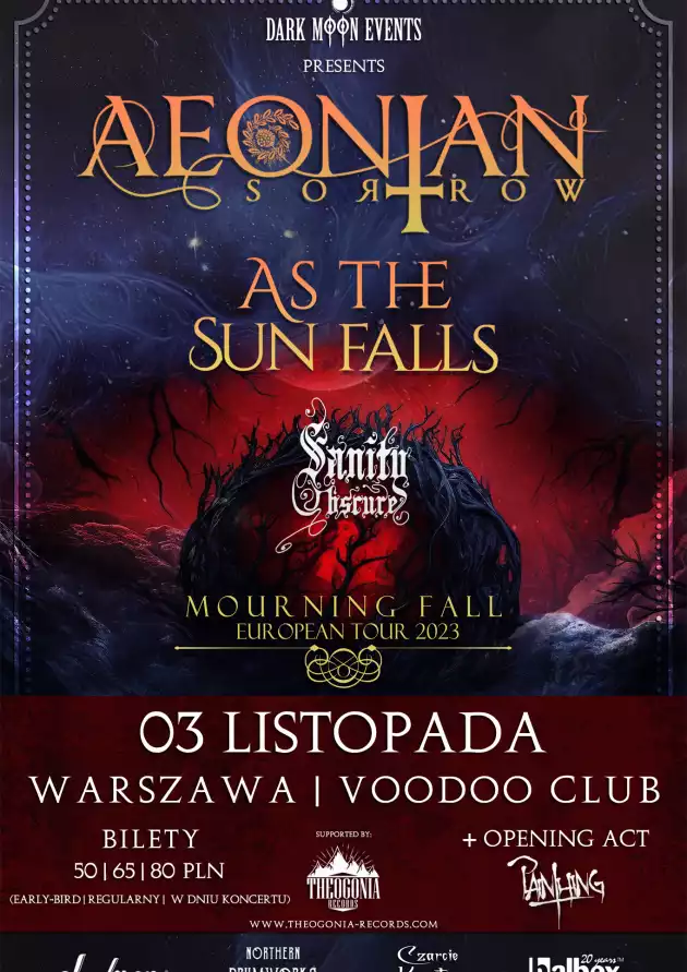 Mourning Fall Tour I Warsaw I – Aeonian Sorrow x As The Sun Falls x Sanity Obscure x Painthing