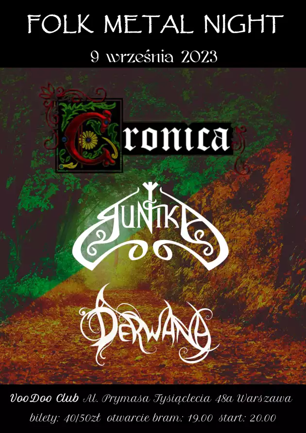 Folk Metal Night Warszawa – Runika, Cronica, Derwana