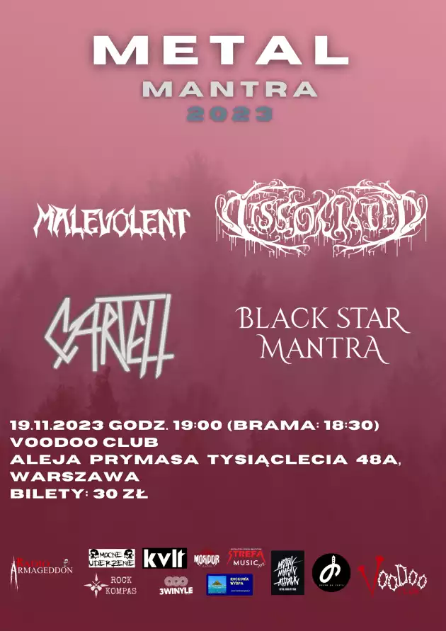 METAL MANTRA 2023 – Black Star Mantra x Cartell x Dissociated x Malevolent I Warszawa I