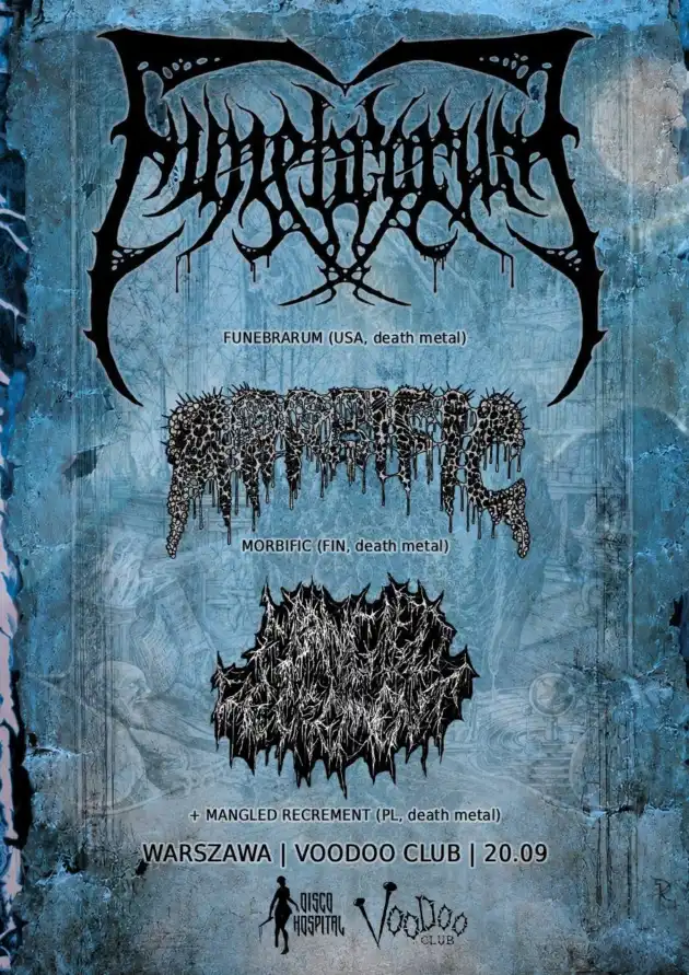 FUNEBRARUM (US) + MORBIFIC (US) + BURNING SKY (PL) + MANGLED RECREMENT (PL